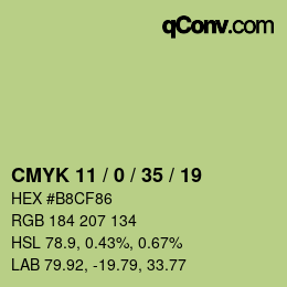颜色代码: CMYK 11 / 0 / 35 / 19 | qconv.com