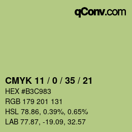 カラーコード: CMYK 11 / 0 / 35 / 21 | qconv.com