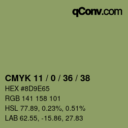 颜色代码: CMYK 11 / 0 / 36 / 38 | qconv.com
