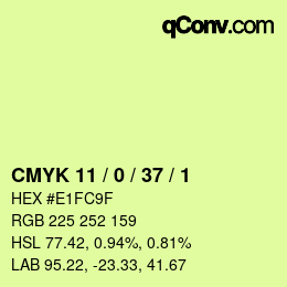 颜色代码: CMYK 11 / 0 / 37 / 1 | qconv.com