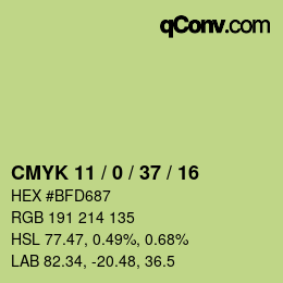 颜色代码: CMYK 11 / 0 / 37 / 16 | qconv.com