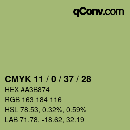 Color code: CMYK 11 / 0 / 37 / 28 | qconv.com