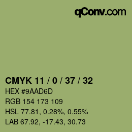 Color code: CMYK 11 / 0 / 37 / 32 | qconv.com
