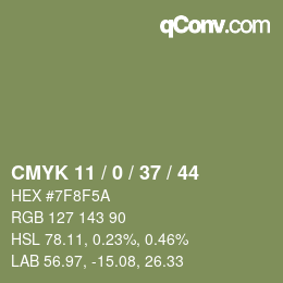 カラーコード: CMYK 11 / 0 / 37 / 44 | qconv.com