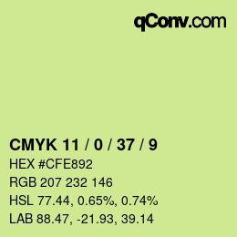 颜色代码: CMYK 11 / 0 / 37 / 9 | qconv.com