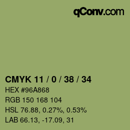 颜色代码: CMYK 11 / 0 / 38 / 34 | qconv.com