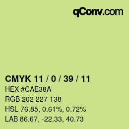 Color code: CMYK 11 / 0 / 39 / 11 | qconv.com