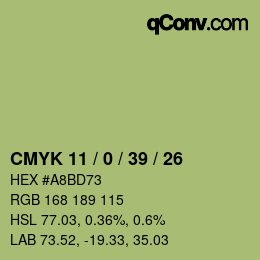 Color code: CMYK 11 / 0 / 39 / 26 | qconv.com