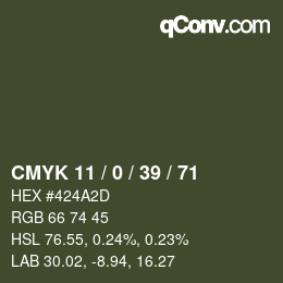 Color code: CMYK 11 / 0 / 39 / 71 | qconv.com