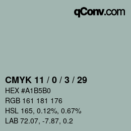 Color code: CMYK 11 / 0 / 3 / 29 | qconv.com