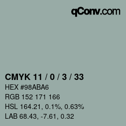Color code: CMYK 11 / 0 / 3 / 33 | qconv.com