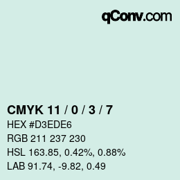 Color code: CMYK 11 / 0 / 3 / 7 | qconv.com