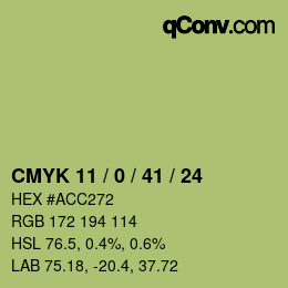 Color code: CMYK 11 / 0 / 41 / 24 | qconv.com