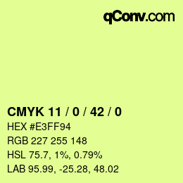 Color code: CMYK 11 / 0 / 42 / 0 | qconv.com