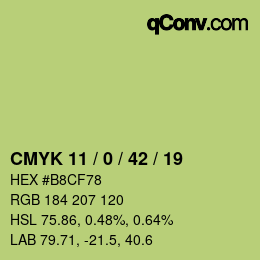 Código de color: CMYK 11 / 0 / 42 / 19 | qconv.com