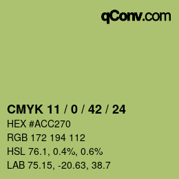 颜色代码: CMYK 11 / 0 / 42 / 24 | qconv.com