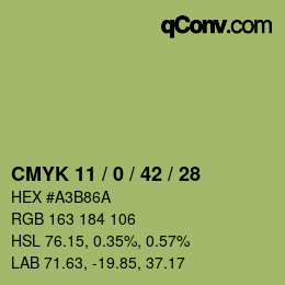 Color code: CMYK 11 / 0 / 42 / 28 | qconv.com