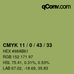 Color code: CMYK 11 / 0 / 43 / 33 | qconv.com
