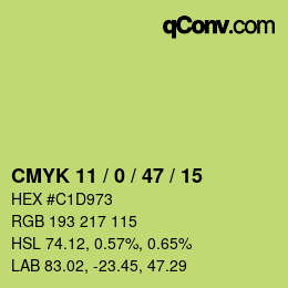 颜色代码: CMYK 11 / 0 / 47 / 15 | qconv.com