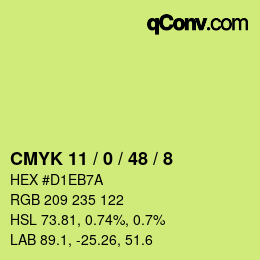 Color code: CMYK 11 / 0 / 48 / 8 | qconv.com