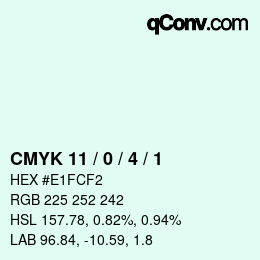 Color code: CMYK 11 / 0 / 4 / 1 | qconv.com