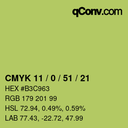 Color code: CMYK 11 / 0 / 51 / 21 | qconv.com