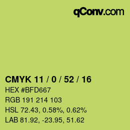 Código de color: CMYK 11 / 0 / 52 / 16 | qconv.com