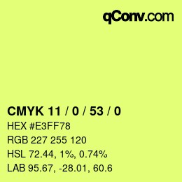 Color code: CMYK 11 / 0 / 53 / 0 | qconv.com