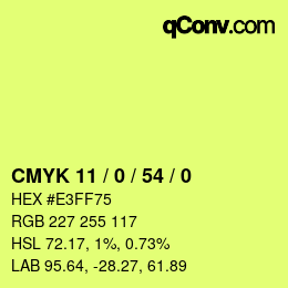 Color code: CMYK 11 / 0 / 54 / 0 | qconv.com