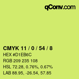 カラーコード: CMYK 11 / 0 / 54 / 8 | qconv.com