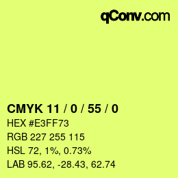 颜色代码: CMYK 11 / 0 / 55 / 0 | qconv.com