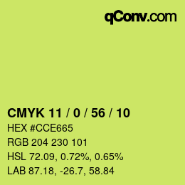 颜色代码: CMYK 11 / 0 / 56 / 10 | qconv.com