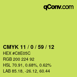 Color code: CMYK 11 / 0 / 59 / 12 | qconv.com