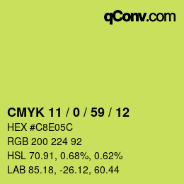 Color code: CMYK 11 / 0 / 59 / 12 | qconv.com