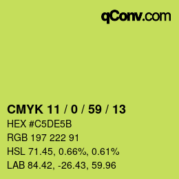 颜色代码: CMYK 11 / 0 / 59 / 13 | qconv.com