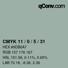 Color code: CMYK 11 / 0 / 5 / 31 | qconv.com