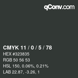 カラーコード: CMYK 11 / 0 / 5 / 78 | qconv.com