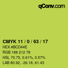 Código de color: CMYK 11 / 0 / 63 / 17 | qconv.com