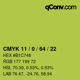 Código de color: CMYK 11 / 0 / 64 / 22 | qconv.com