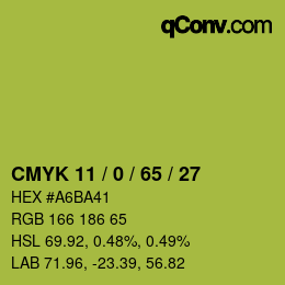 Color code: CMYK 11 / 0 / 65 / 27 | qconv.com