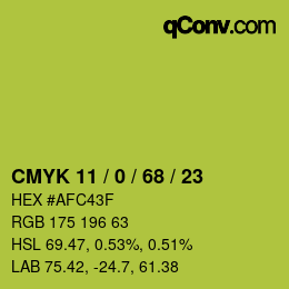 Color code: CMYK 11 / 0 / 68 / 23 | qconv.com