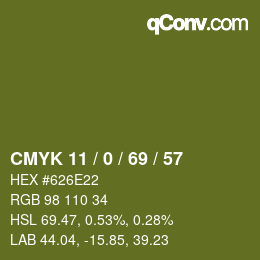 Código de color: CMYK 11 / 0 / 69 / 57 | qconv.com