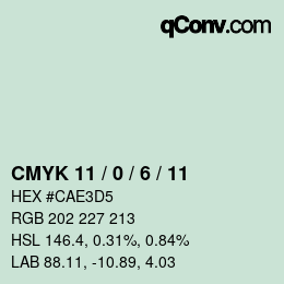 カラーコード: CMYK 11 / 0 / 6 / 11 | qconv.com