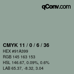 颜色代码: CMYK 11 / 0 / 6 / 36 | qconv.com