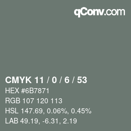 颜色代码: CMYK 11 / 0 / 6 / 53 | qconv.com