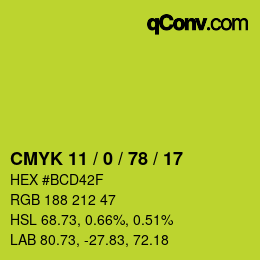 Código de color: CMYK 11 / 0 / 78 / 17 | qconv.com