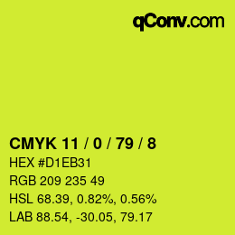 颜色代码: CMYK 11 / 0 / 79 / 8 | qconv.com