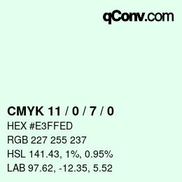 Color code: CMYK 11 / 0 / 7 / 0 | qconv.com