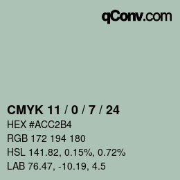 颜色代码: CMYK 11 / 0 / 7 / 24 | qconv.com