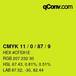 Color code: CMYK 11 / 0 / 87 / 9 | qconv.com